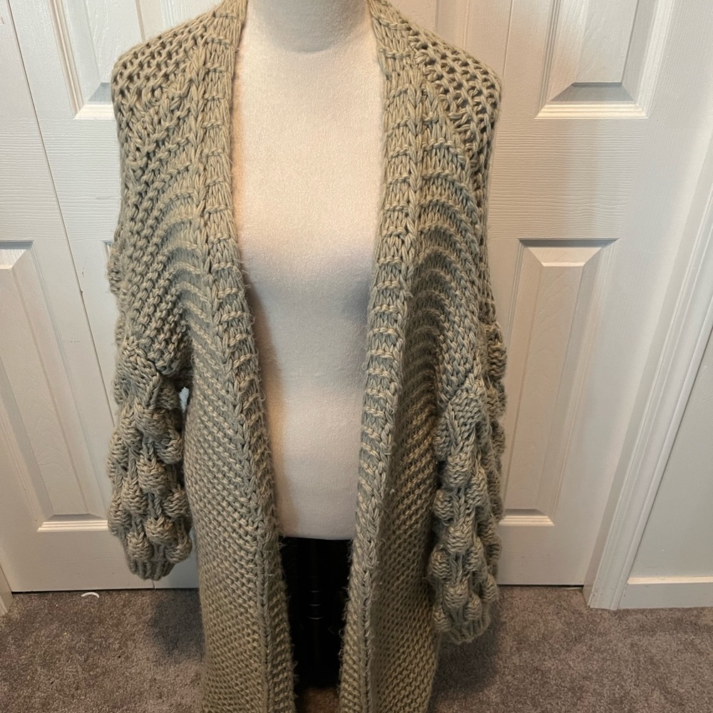Malibu Bum size M Chunky Knit Open-Front Cardigan Sweater
